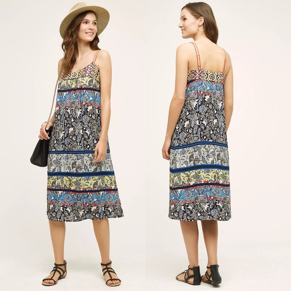 Anthropologie Dresses & Skirts - Anthropologie One September Cosima Dress Boho Scarf Print Midi Loose Medium